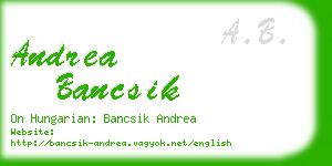 andrea bancsik business card